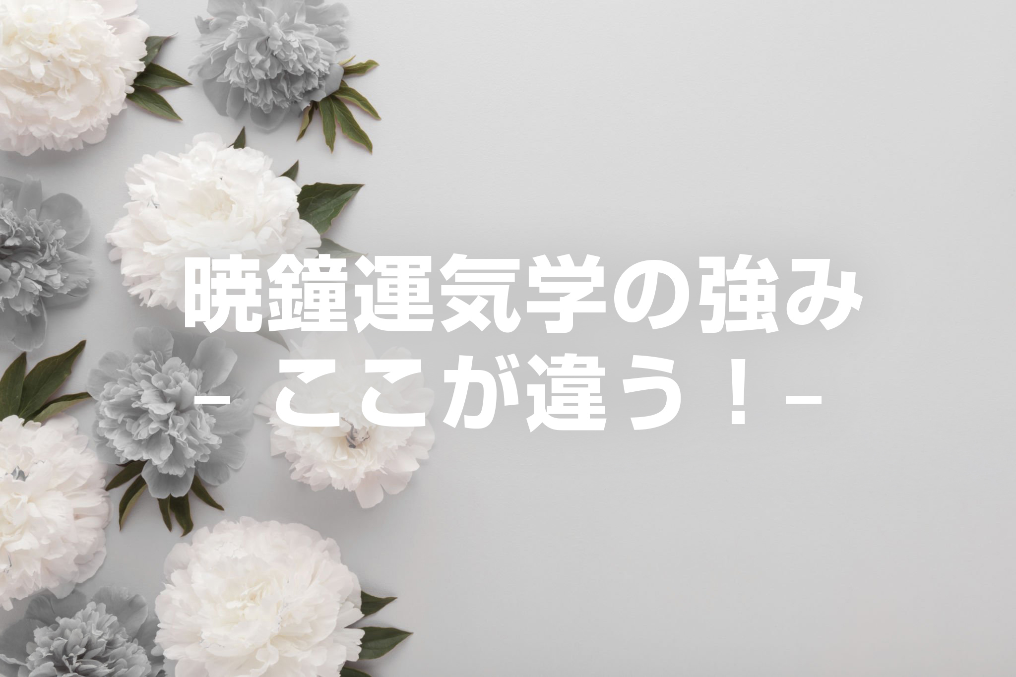 暁鐘運気学の強み – ここが違う！